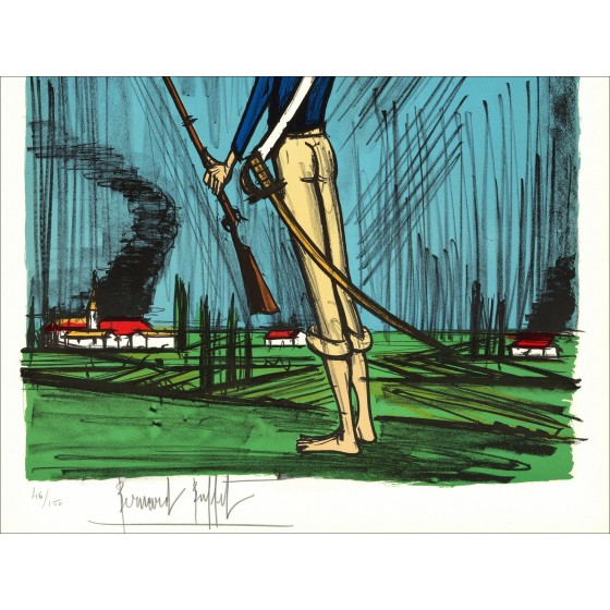 Bernard Buffet : Lithographie "La Révolution Française, Valmy"