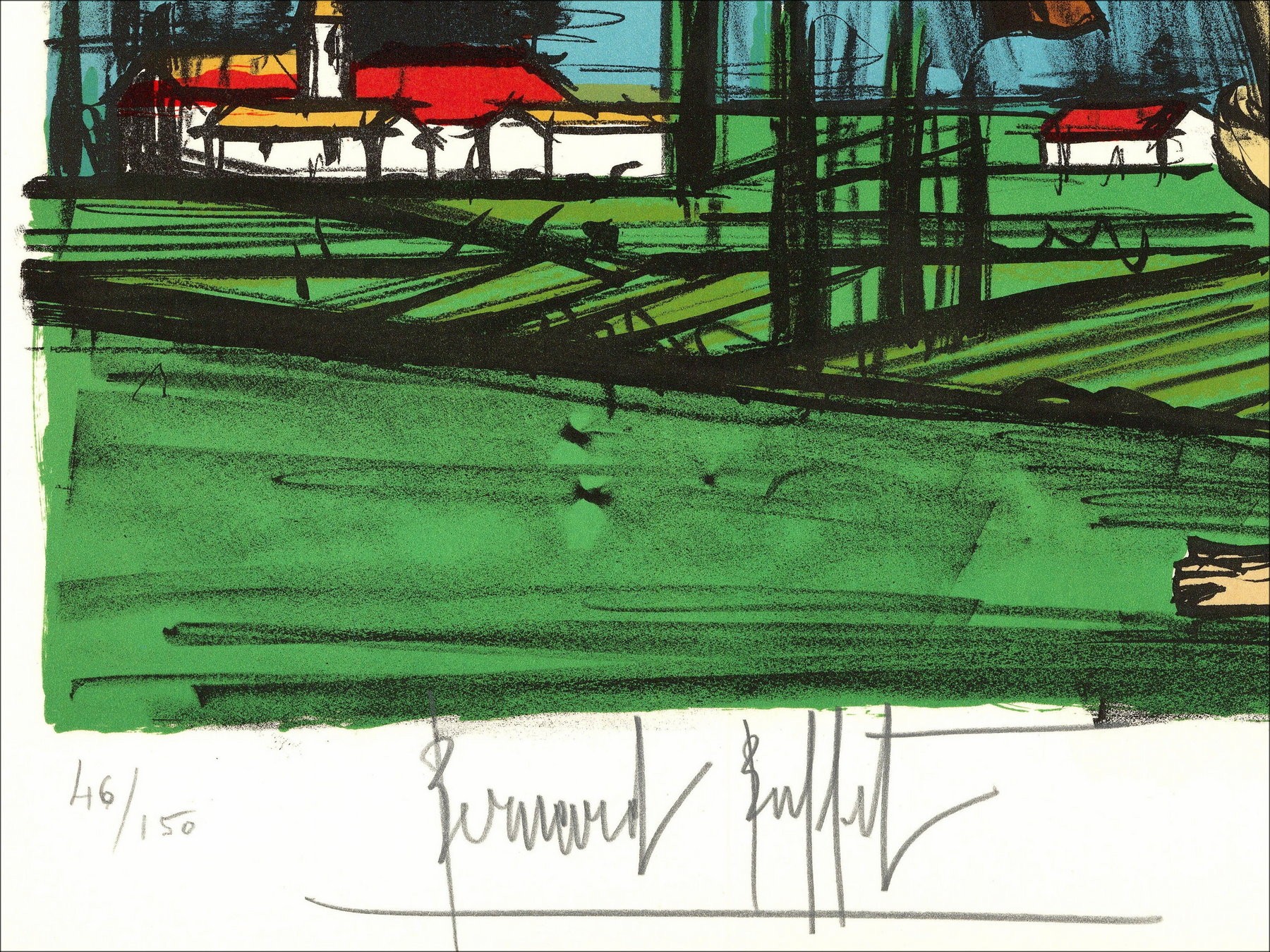 Bernard Buffet: Lithographie "Die französische Revolution, Valmy"