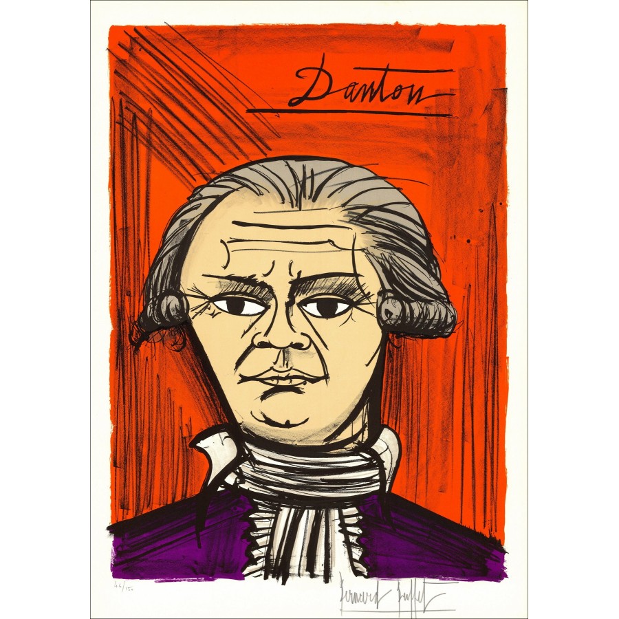 Bernard Buffet : Lithographie "La Révolution Française, Danton"