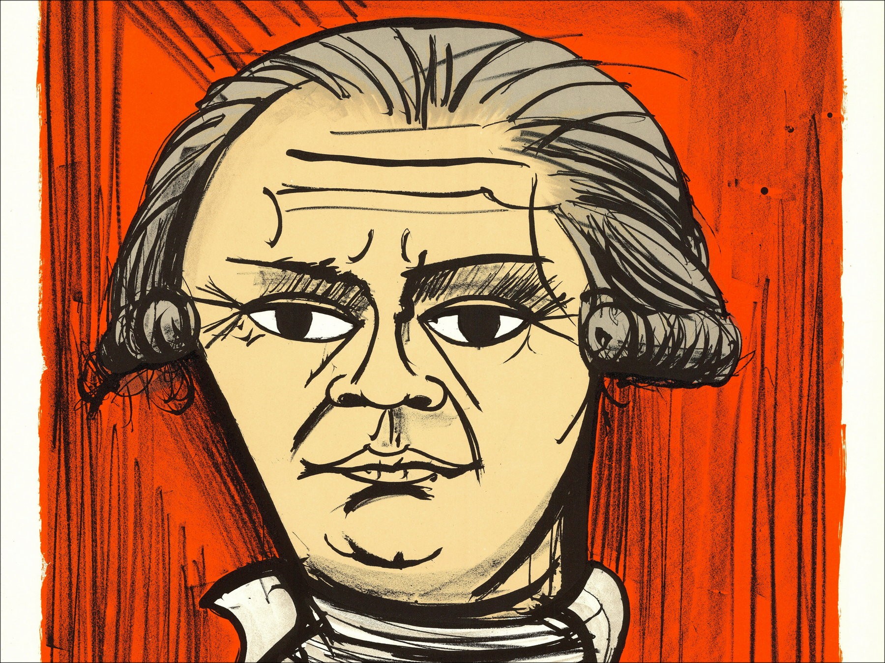 Bernard Buffet : Lithographie "La Révolution Française, Danton"