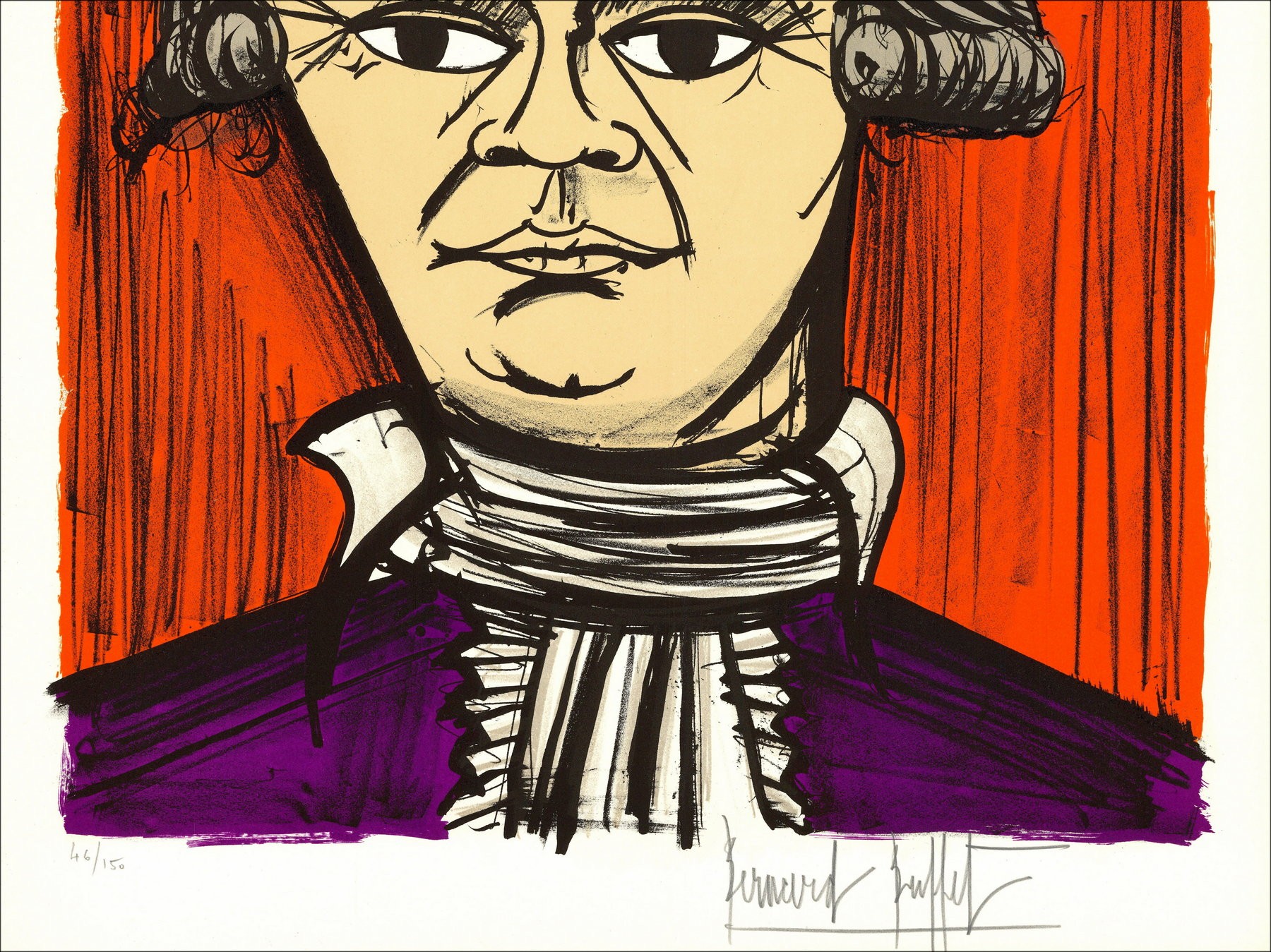 Bernard Buffet : Litografía "La Révolution Française, Danton"