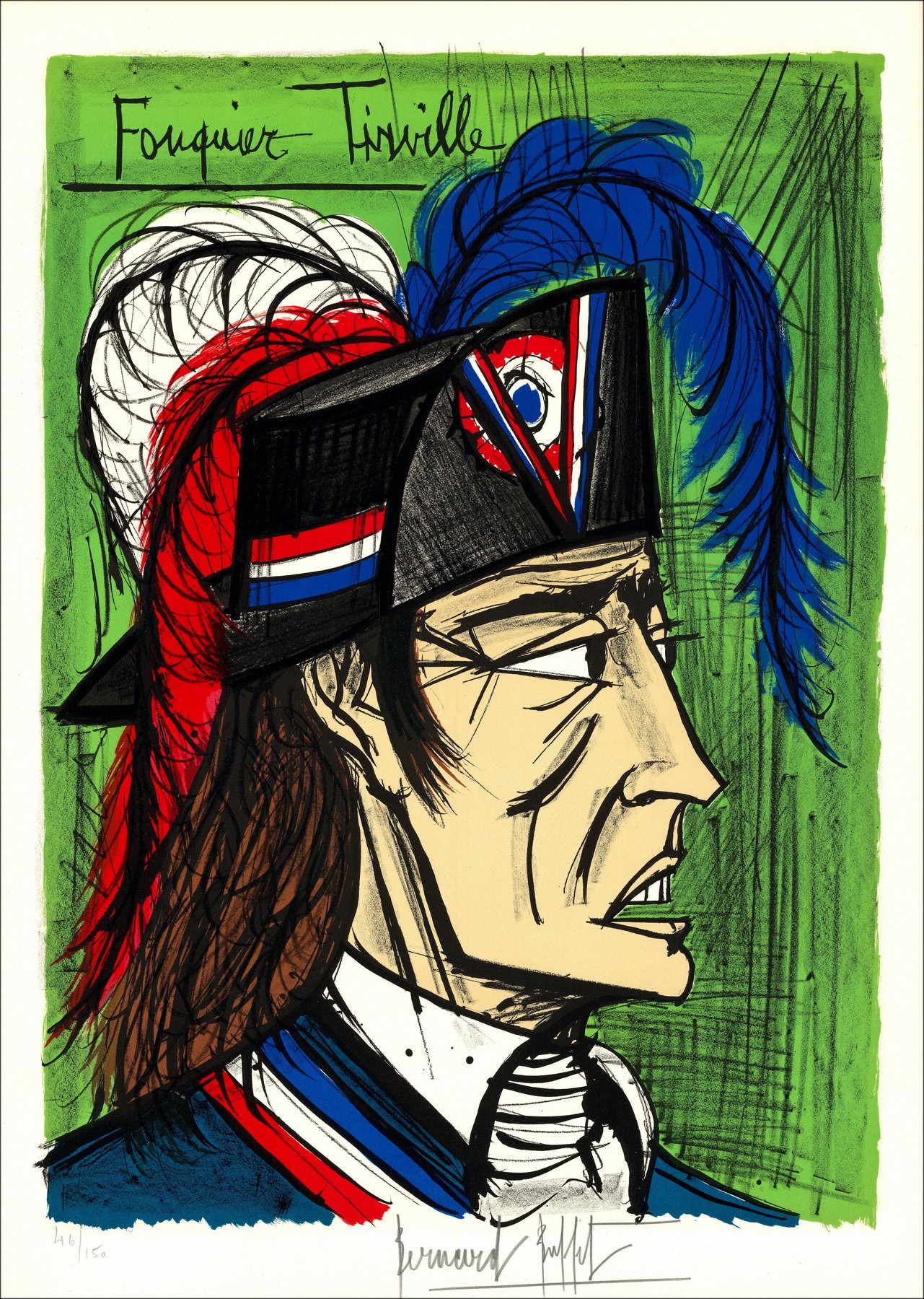 Bernard Buffet: Litografia "Revoluzione francese, Fouquier-Tinville