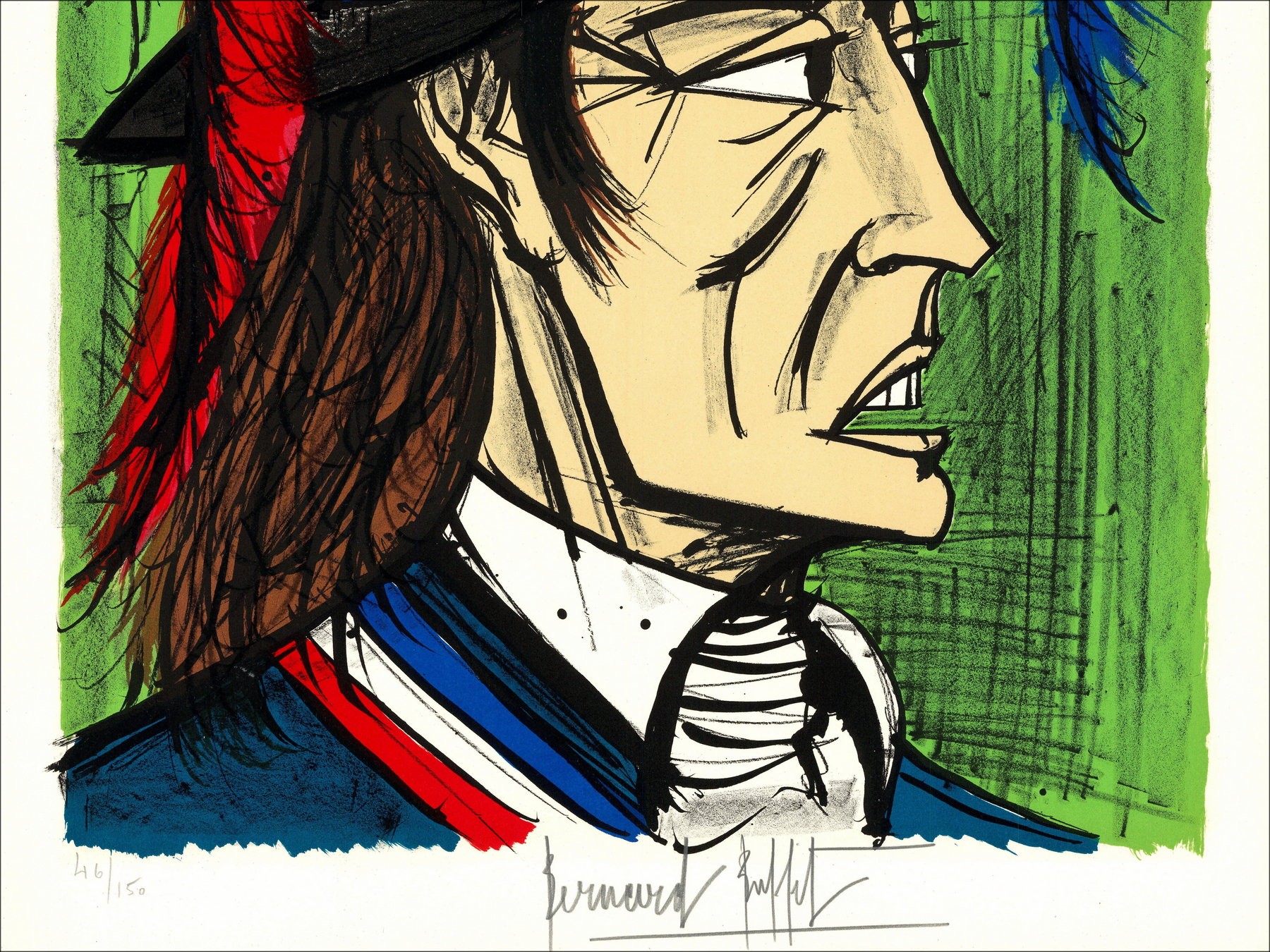 Bernard Buffet : Lithographie "Révolution Française, Fouquier-Tinville