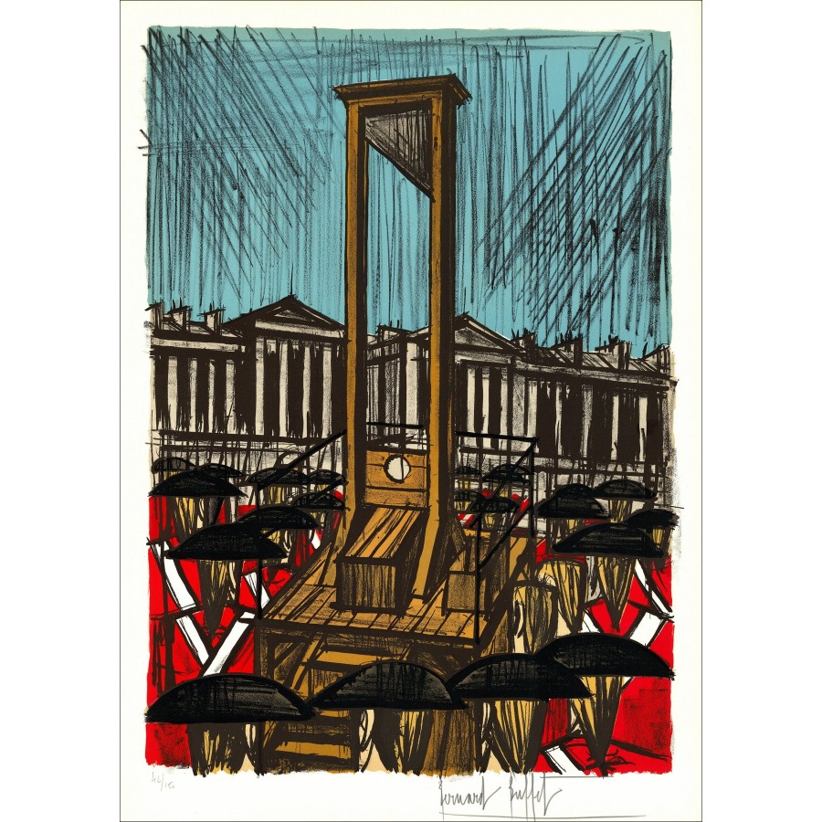 Bernard Buffet : Lithographie "Révolution Française, La Guillotine"