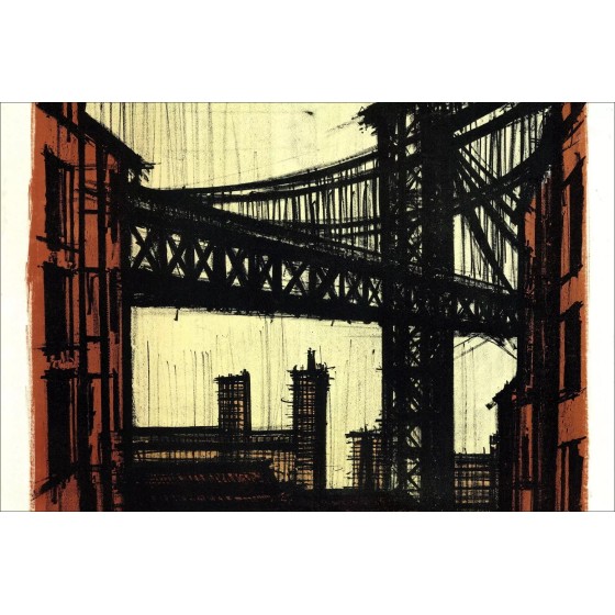 Bernard Buffet: Lithografie "New York, Brooklyn Bridge" 1964