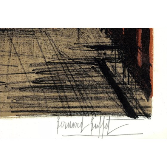 Bernard Buffet: Lithografie "New York, Brooklyn Bridge" 1964