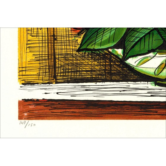 Bernard Buffet: litho "Boeket van primerine" 47x65cm