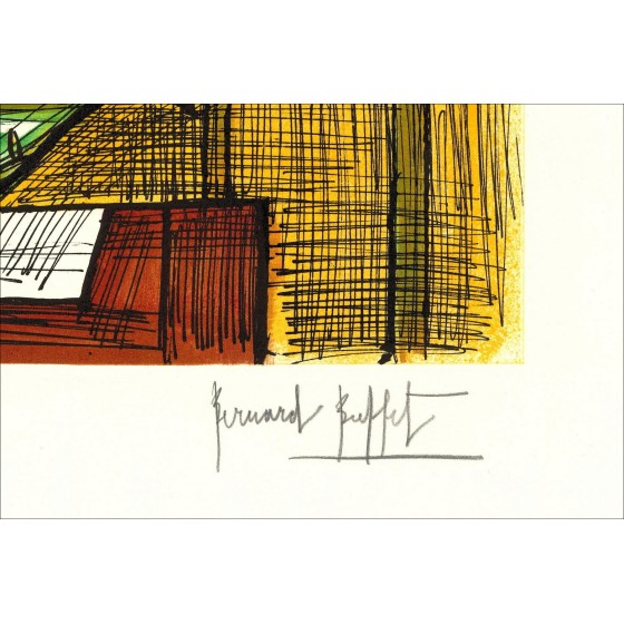 Bernard Buffet: Lithographie "Blumenstrauß der Primerin 47x65cm