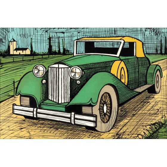 Bernard Buffet: Lithographie "Packard 1934 grün" 58x76cm - 1985