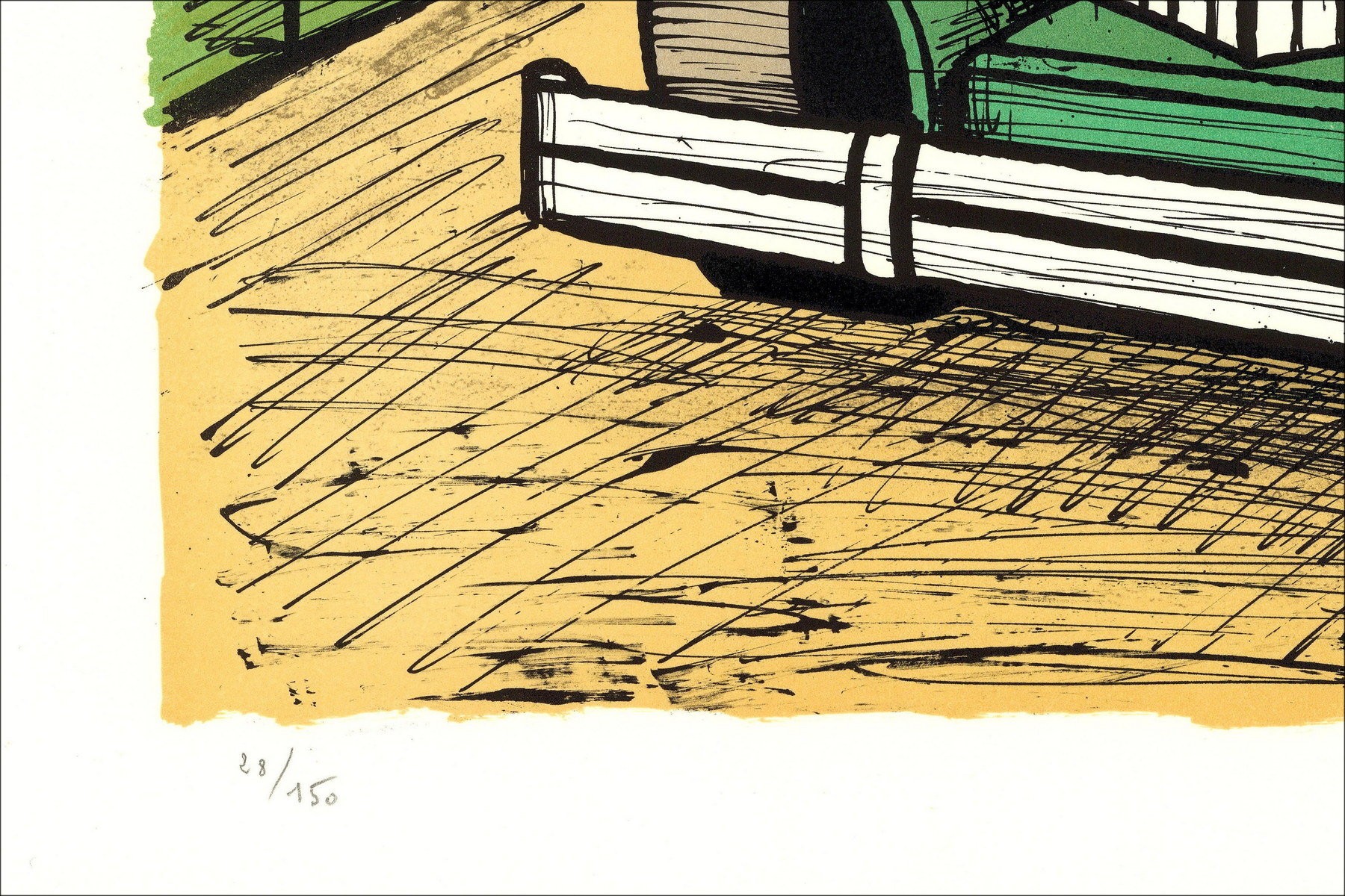 Bernard Buffet : Litografía "PACKARD 1934 Green" 58x76cm - 1985