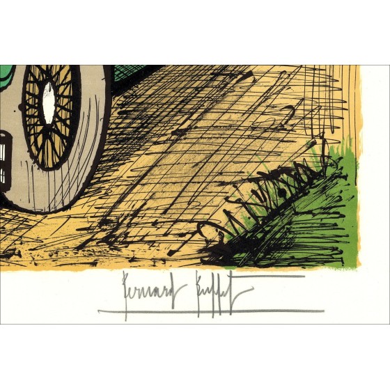 Bernard Buffet: Lithograph "PACKARD 1934 Green" 58x76cm - 1985
