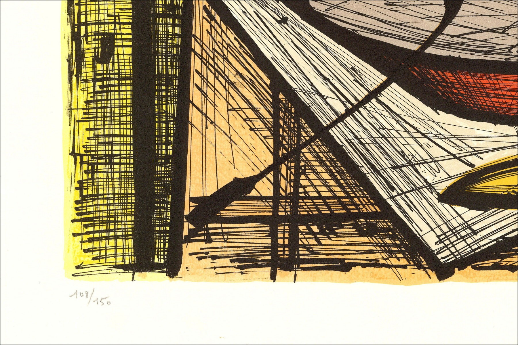 Bernard Buffet: Litografia "Uova sul piatto" 58x76cm - 1986