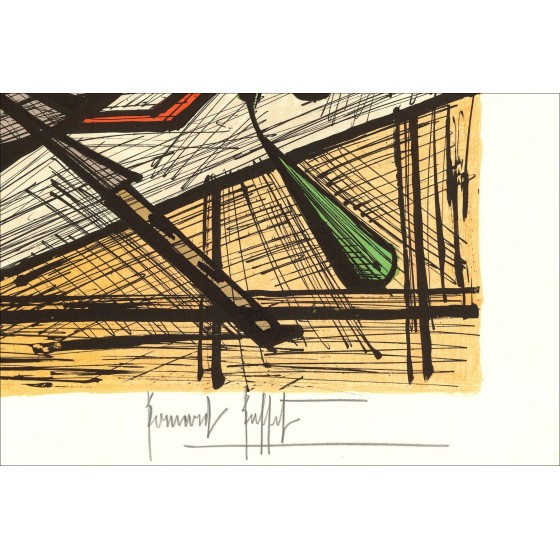 Bernard Buffet: Lithographie "Eier auf dem Gericht" 58x76cm - 1986