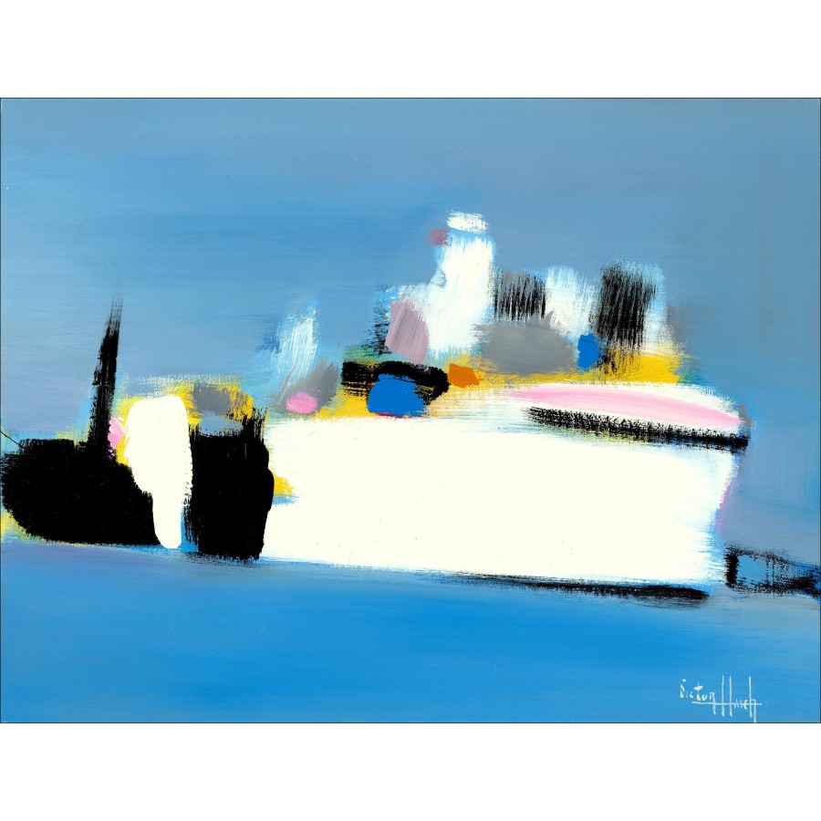 Victor HASCH : Basquiat vs Warhol, Gris - Peinture originale 54x73 cm