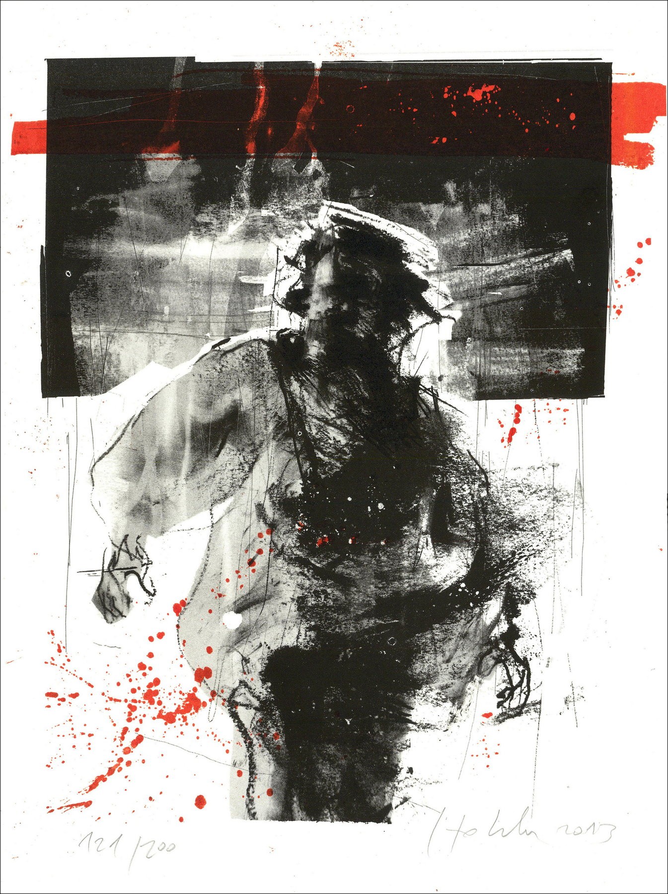 Christophe Hohler Figur 2013, Signierte Original-Lithografie