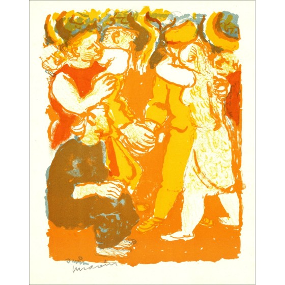 Maurice Savin "The Champetete Festival" Circa 1963 - Litografia originale su carta Velin di archi di un formato 27x21 cm
