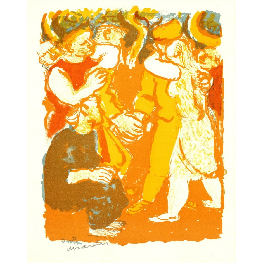 Maurice SAVIN " La Fête Champètre " Circa 1963 - Lithographie originale sur papier vélin d'Arches d'un format de 27x21 cm