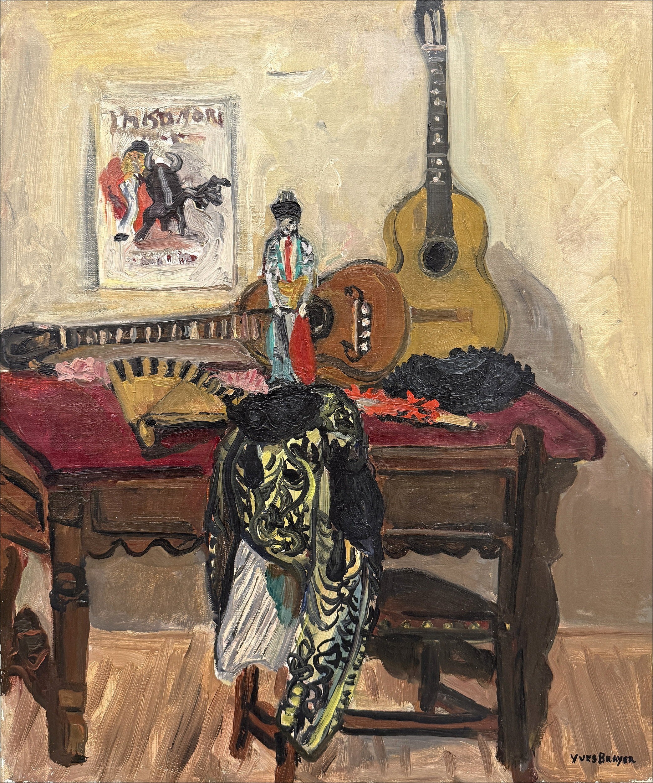 Yves Brayer - Stillleben, Tororeo Tisch - Leinwandöl 55x46cm