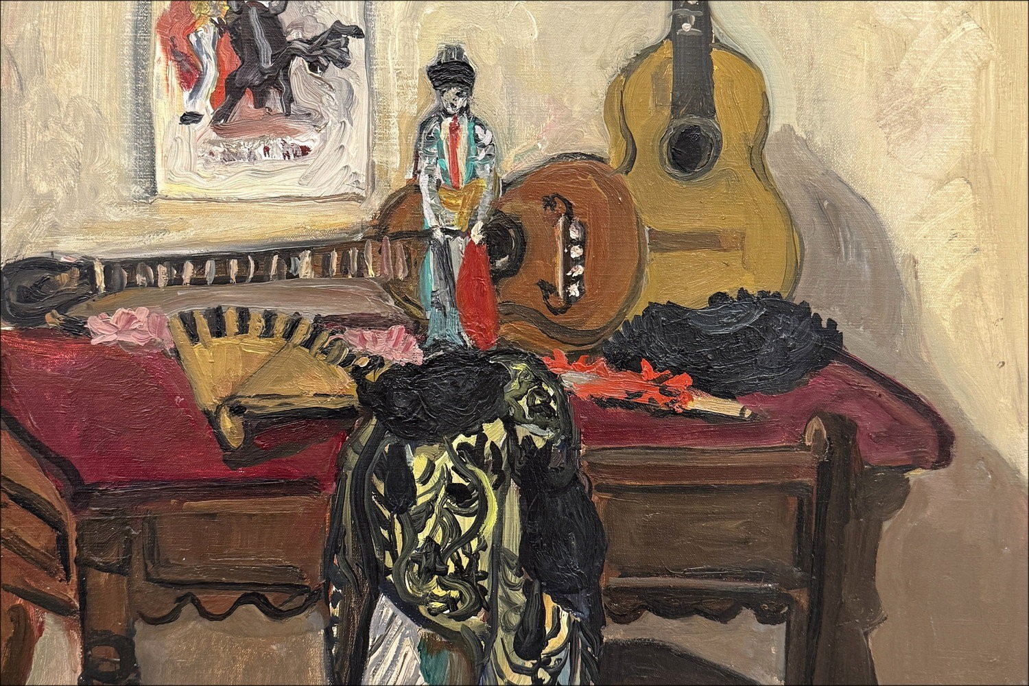 Yves Brayer - Ancora vita, Tavolo Torero - Olio su tela 55x46cm