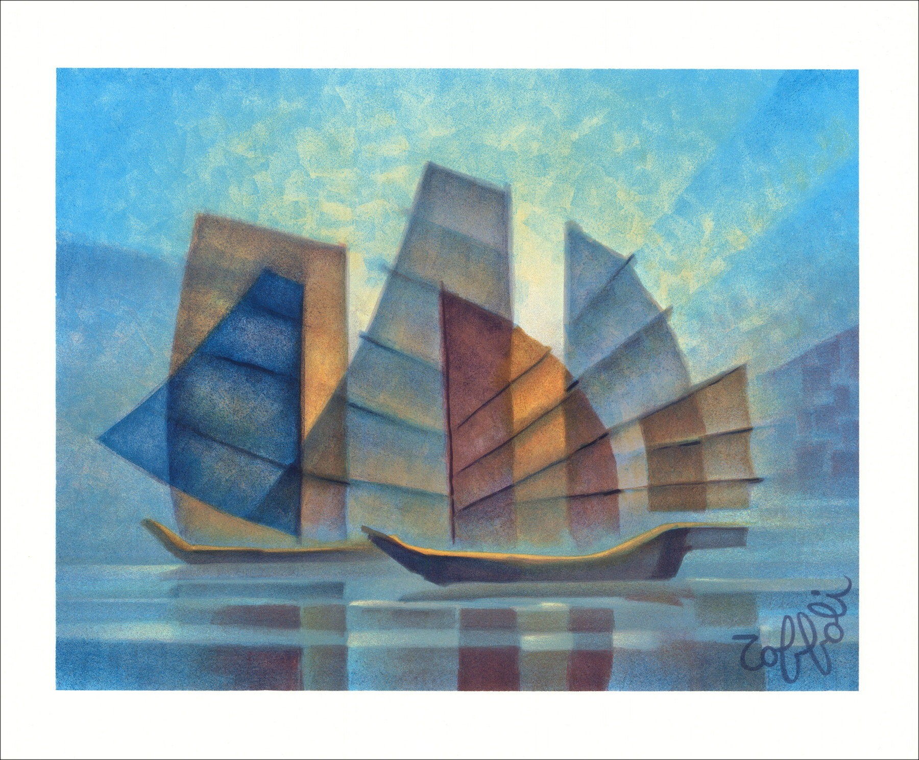 Louis Toffoli - Transparenz, Original-Lithographie (1987)
