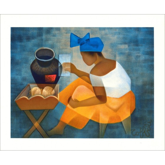 Louis Toffoli - La Bahiane in Fournil, Original-Lithographie (1987)