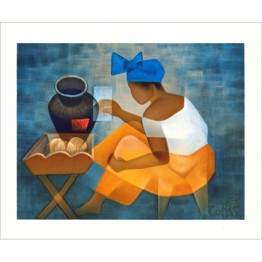 Louis Toffoli - The Bahian in the Furnishing, original lithography (1987)
