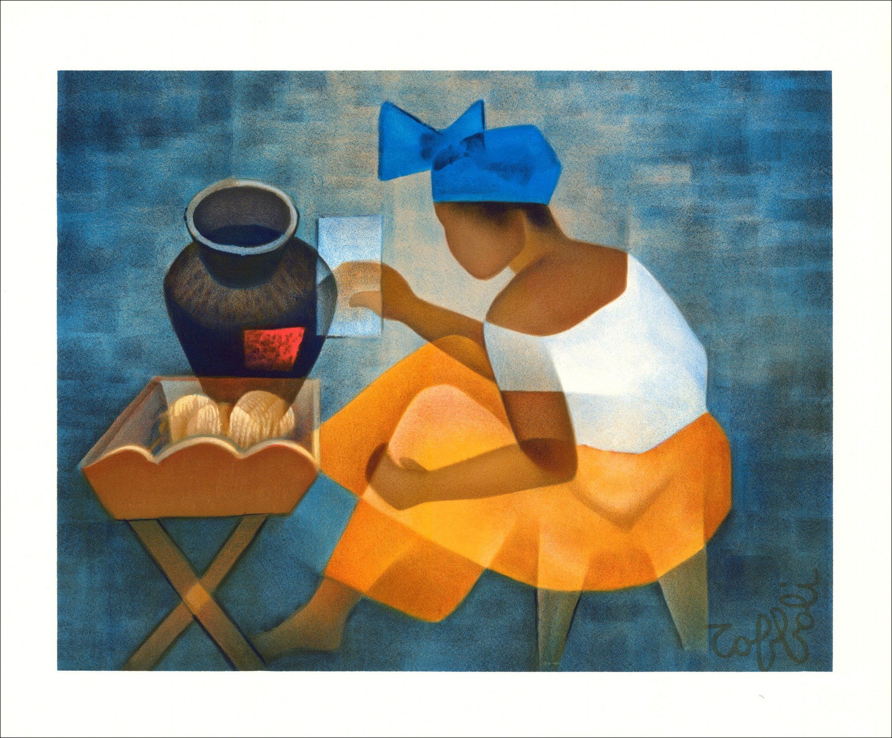 Louis Toffoli - La Bahiane in Fournil, Original-Lithographie (1987)