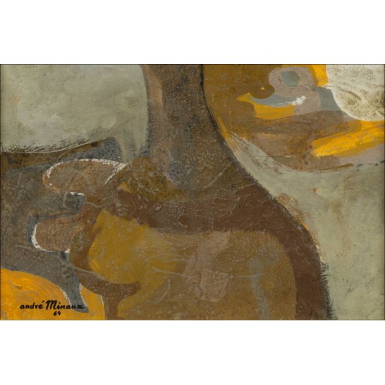 André Minalists - Testa femminile (1964), Guazzo originale firmato