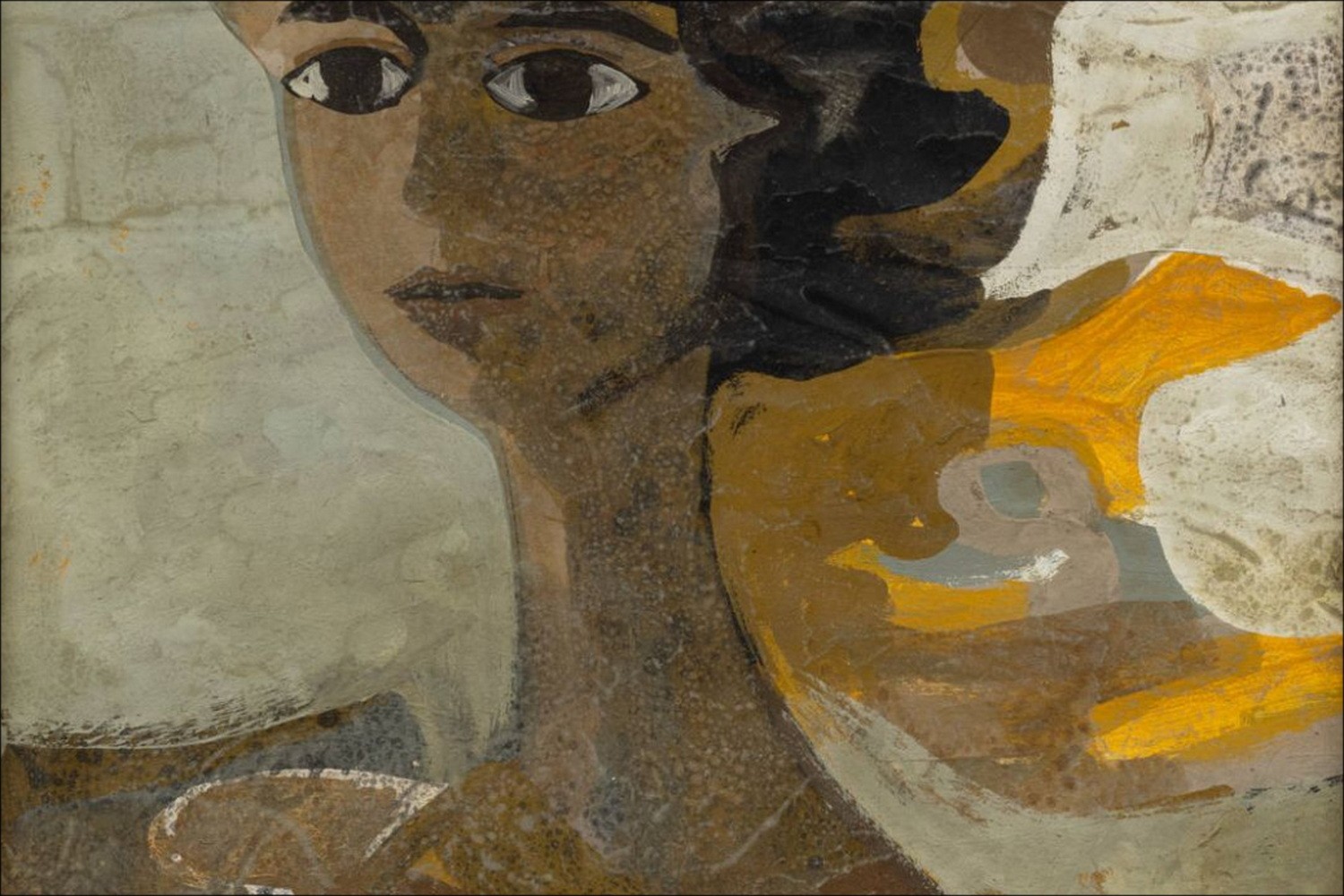 André Minalists - Testa femminile (1964), Guazzo originale firmato