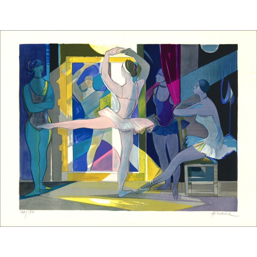 Camille Hilaire - Originele lithografie "Ballerina's, Dance" ondertekend