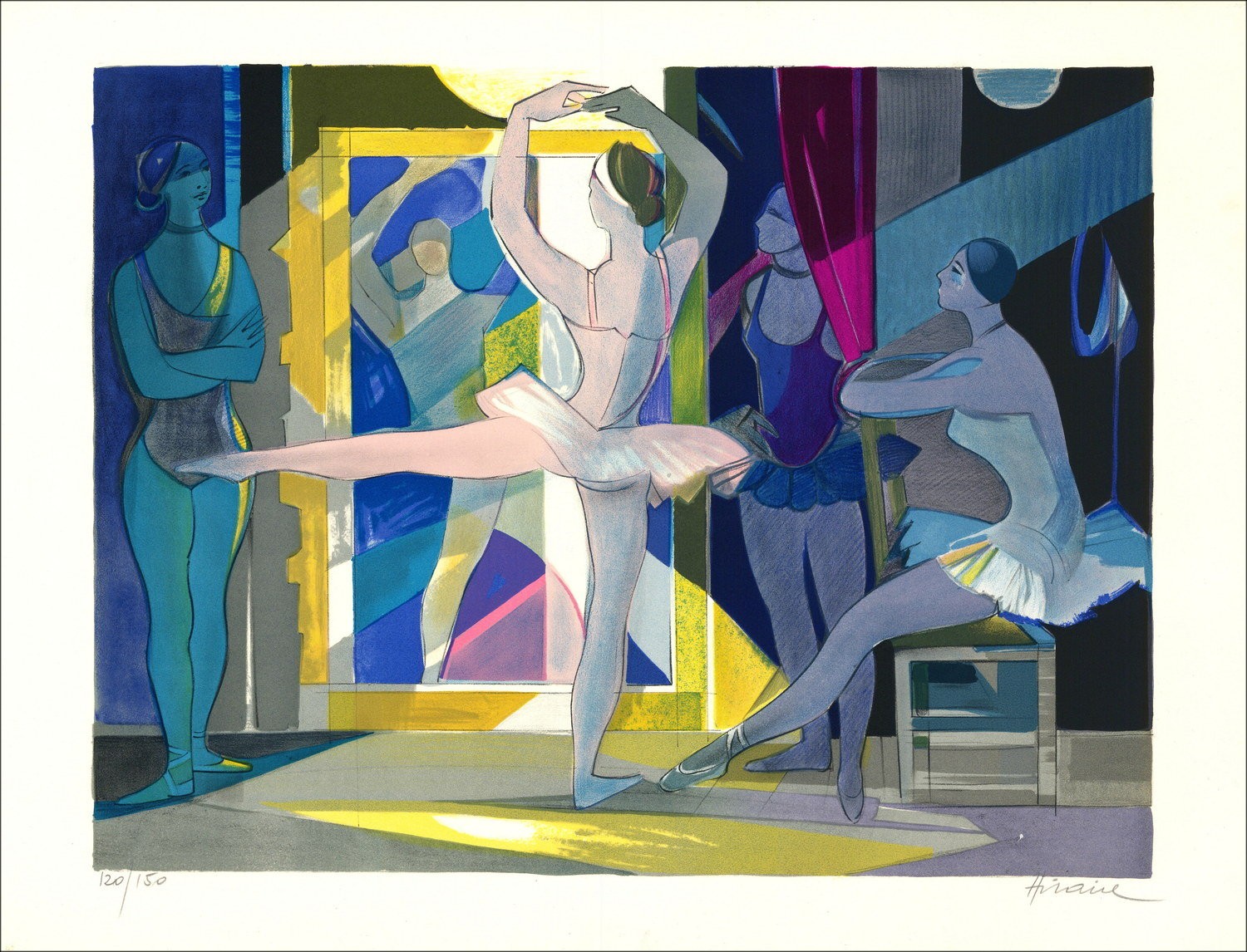 Camille Hilaire – Litografía original "Ballerines, la danse" firmado