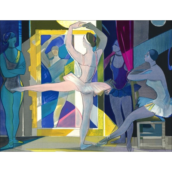 Camille Hilaire – Lithographie originale "Ballerines, la danse" signée