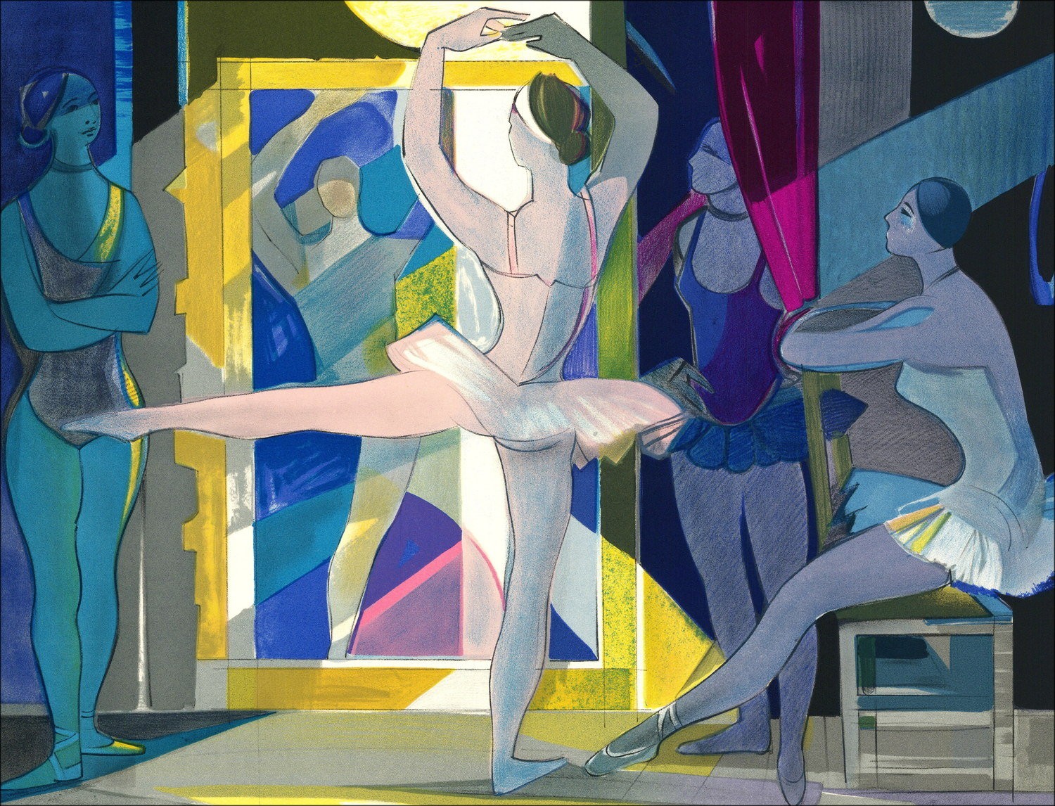 Camille Hilaire - Original-Lithographie "Ballerinas, Tanz" unterzeichnet