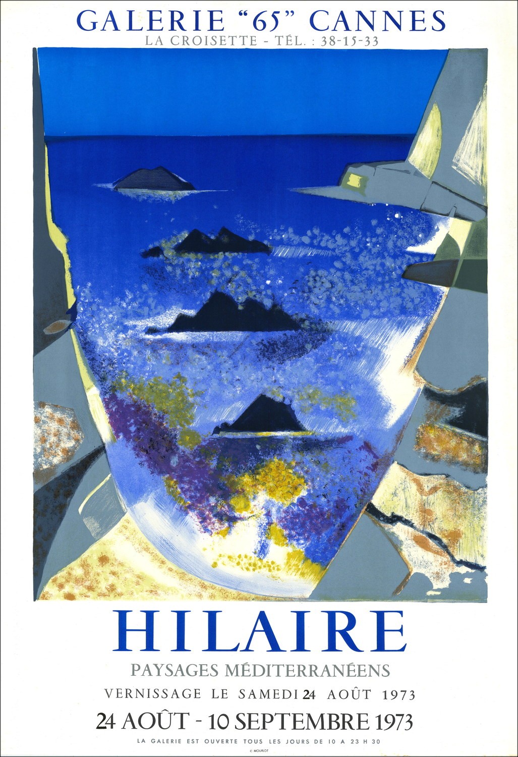 Camille Hilaire - Lithographie "Ausstellung, Galerie 65, Cannes" (1975)