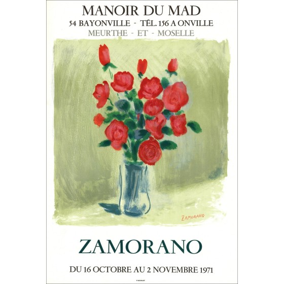 Pedro Zamorano de Biedma – Litografía Bouquet de fleurs, exposición