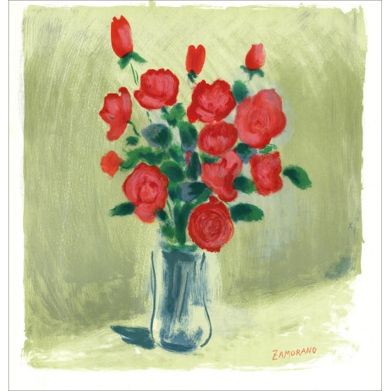 Pedro Zamorano de Biedma – Lithography Bouquet de fleurs, exhibition