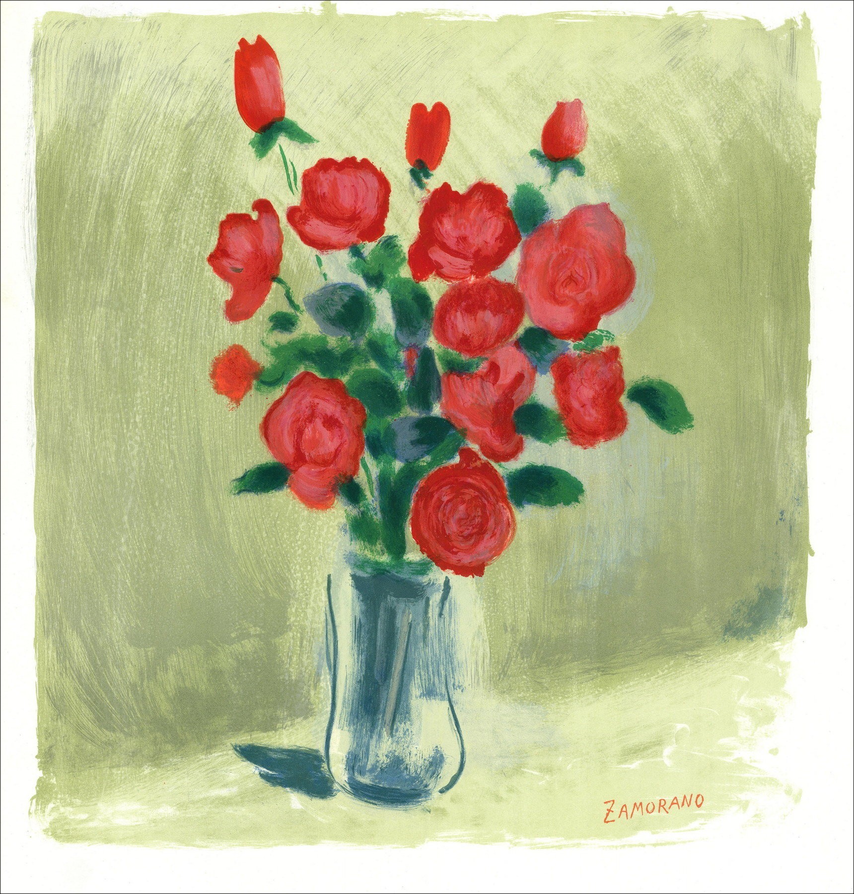 Pedro Zamorano de Biedma – Lithography Bouquet de fleurs, exhibition