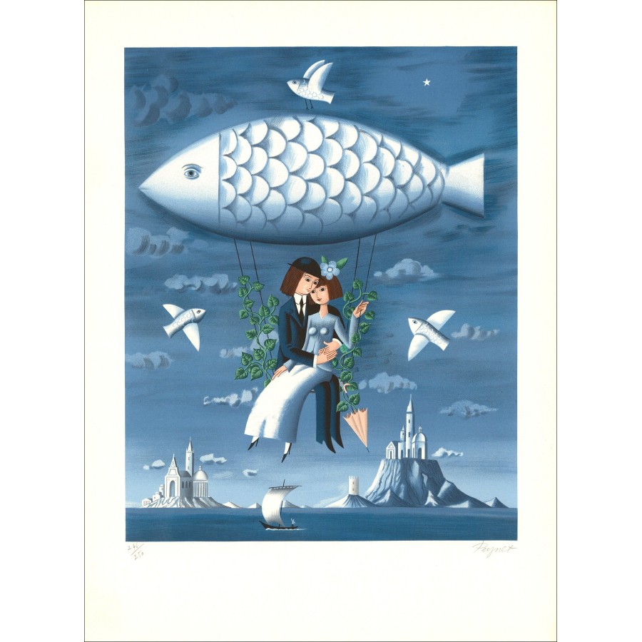 Raymond Peynet - Fliegende Fischliebhaber | Galerie 125