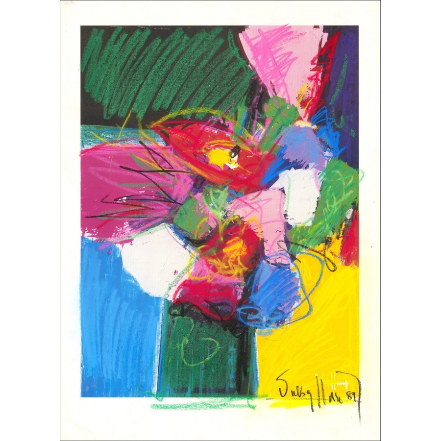 Victor Hasch - The Bouquet of Flowers (1998) - Lithograph enhanced