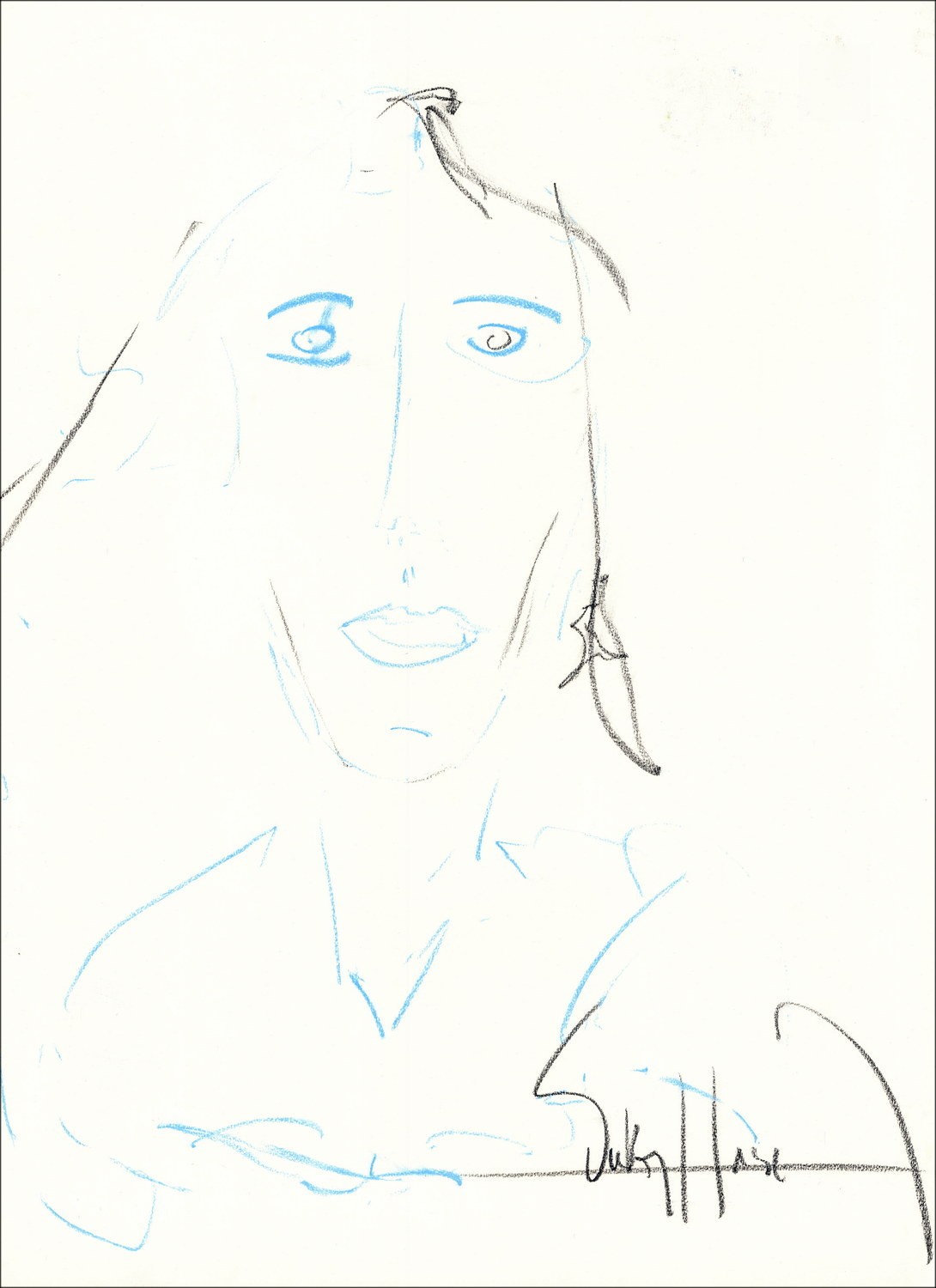 Victor HASCH - Portrait 01 - Disegno originale fusain - 1998