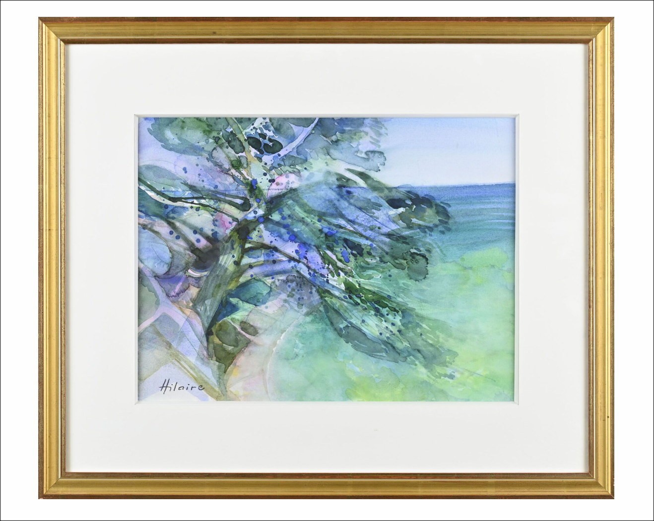 Camille Hilaire – Seaside, original watercolor signed
