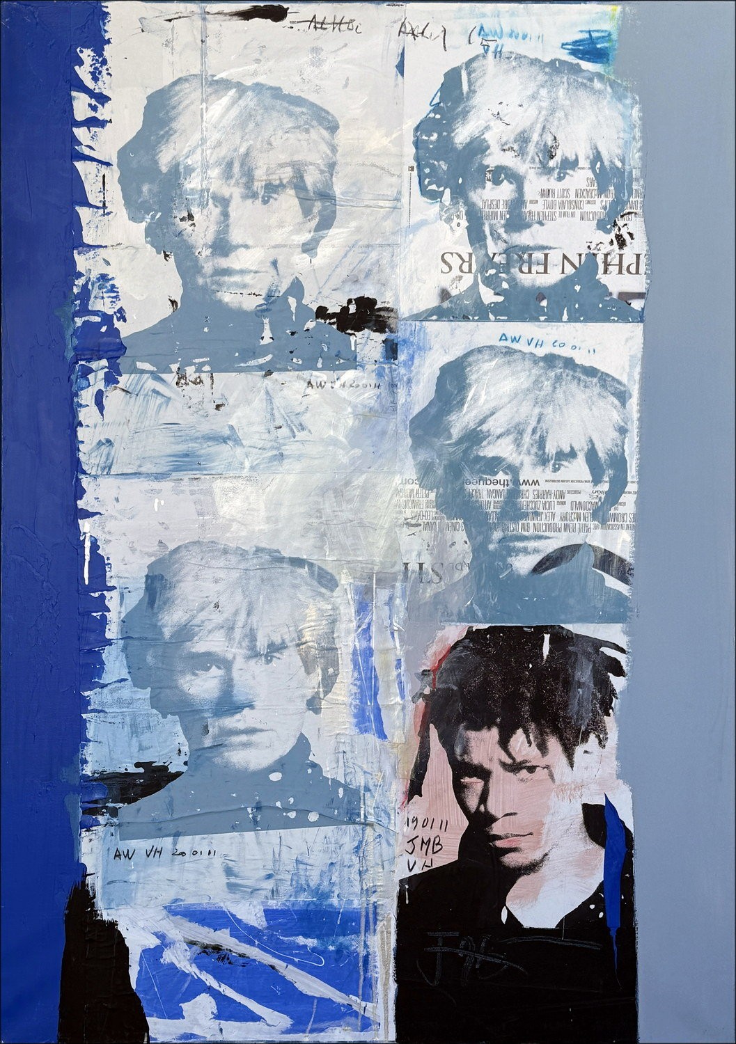 Victor Hasch - Tribute aan Warhol & Basquiat, acryl op canvas 130x89