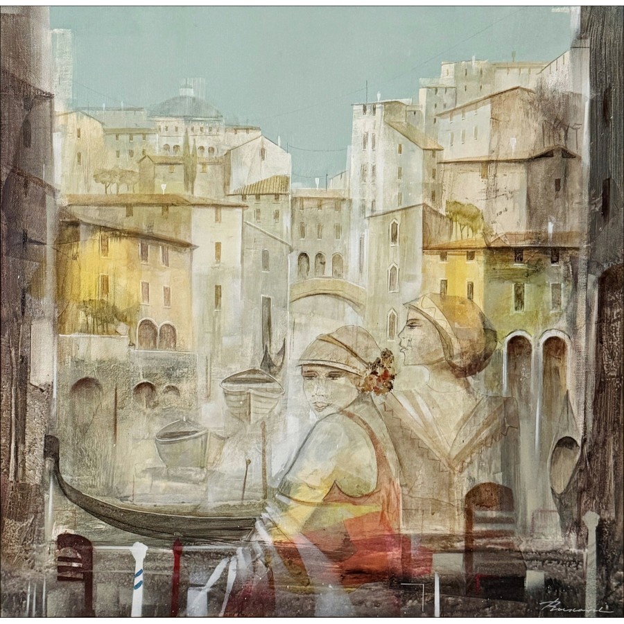 Tino Rusconi - SGuardi Indiscreti, olio su tela firmata