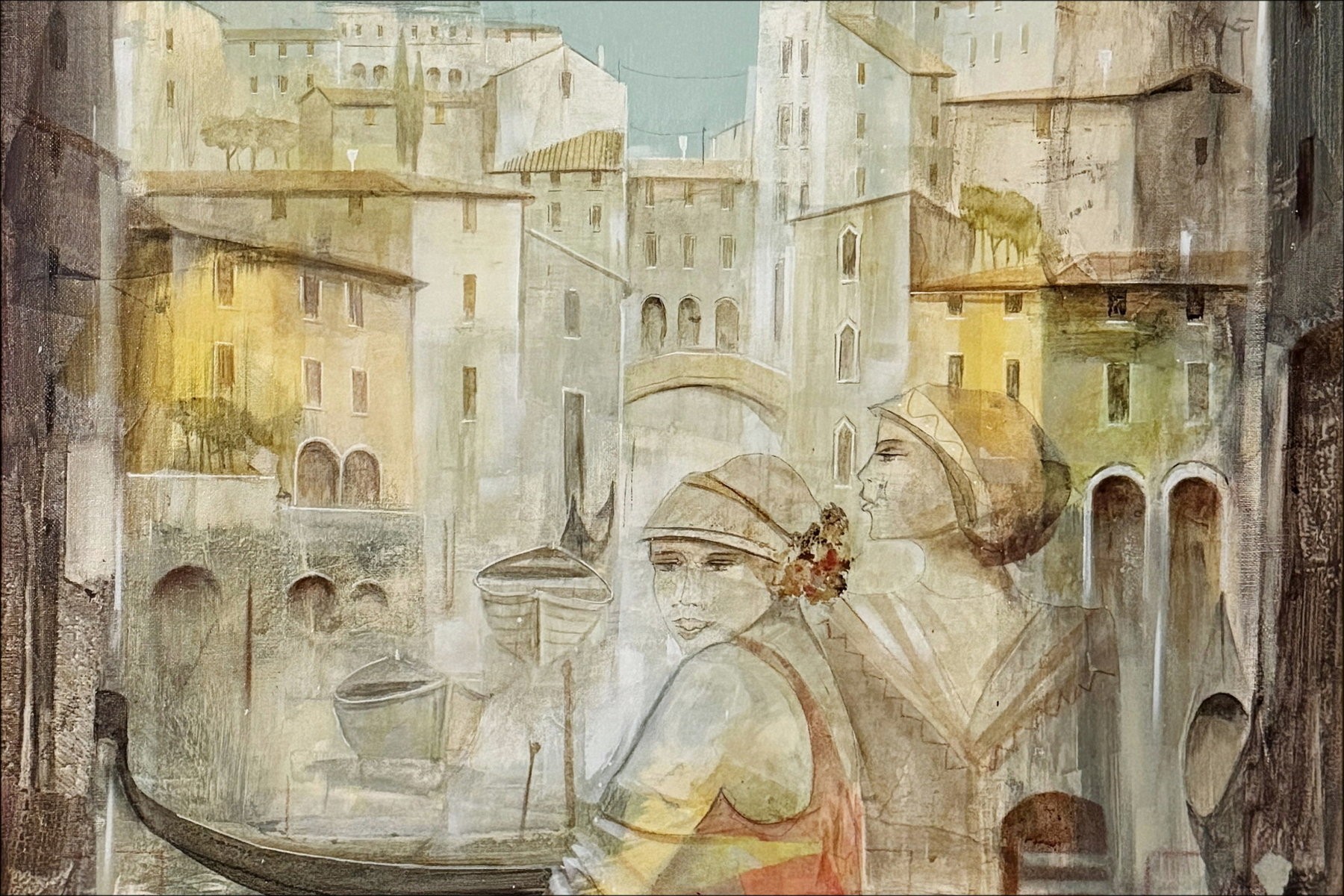 Tino Rusconi – Sguardi indiscreti, oil on canvas signed
