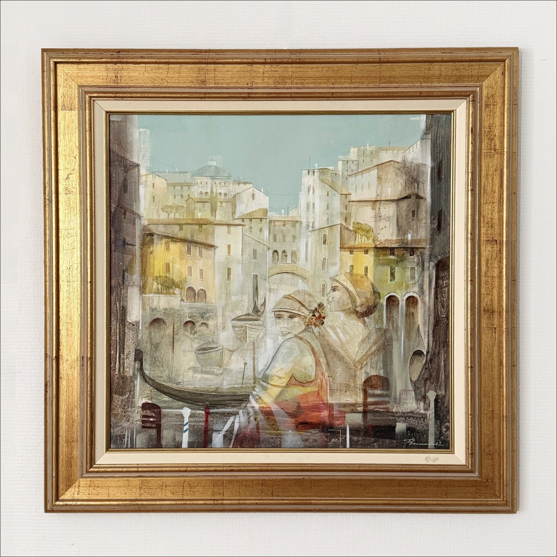 Tino Rusconi – Sguardi indiscreti, oil on canvas signed