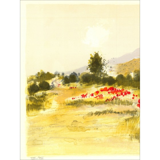 Michel Jouenne – Les Coquelicots, lithographie signée