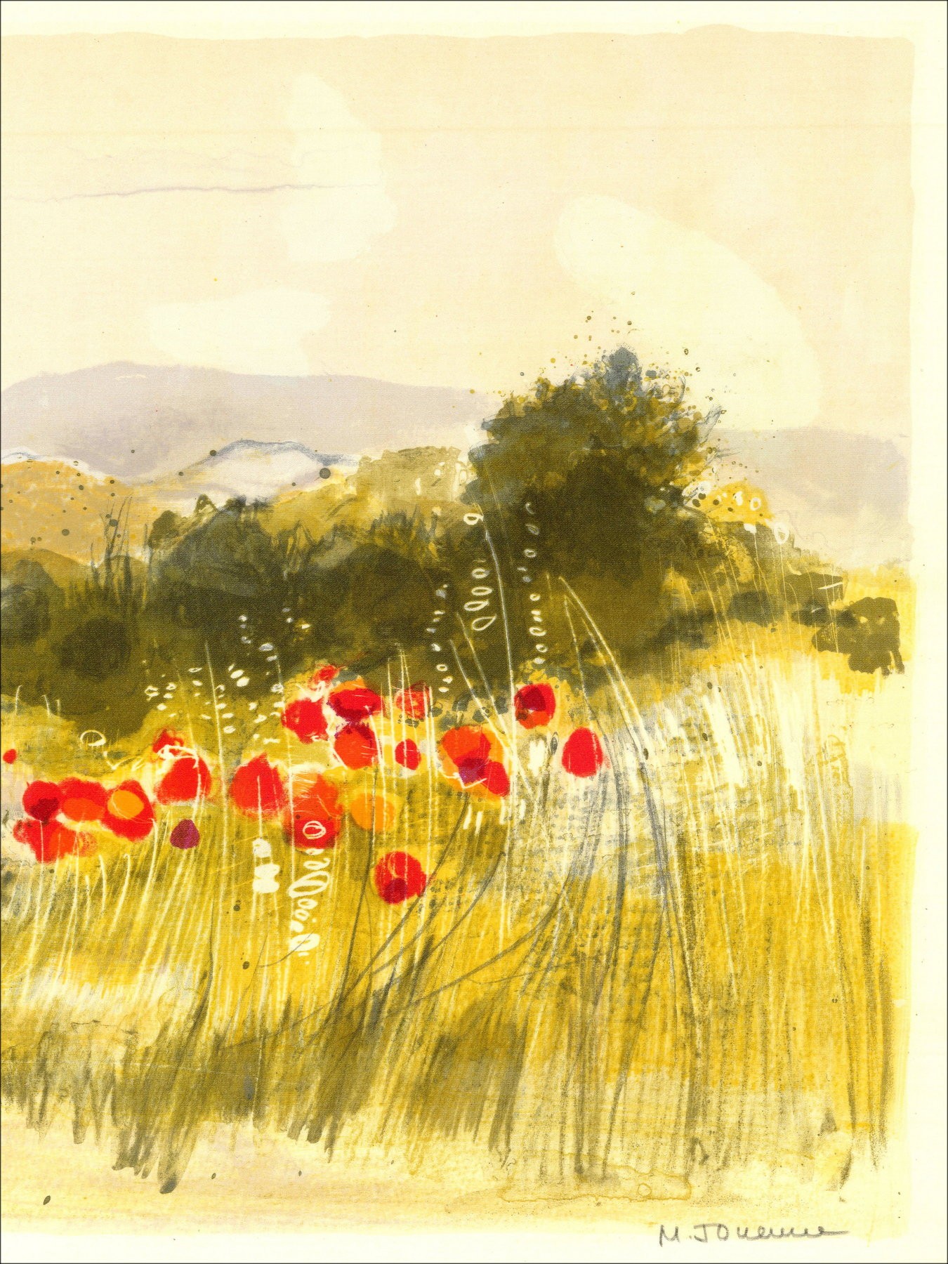 Michel Jouenne – Les Coquelicots, lithographie signée