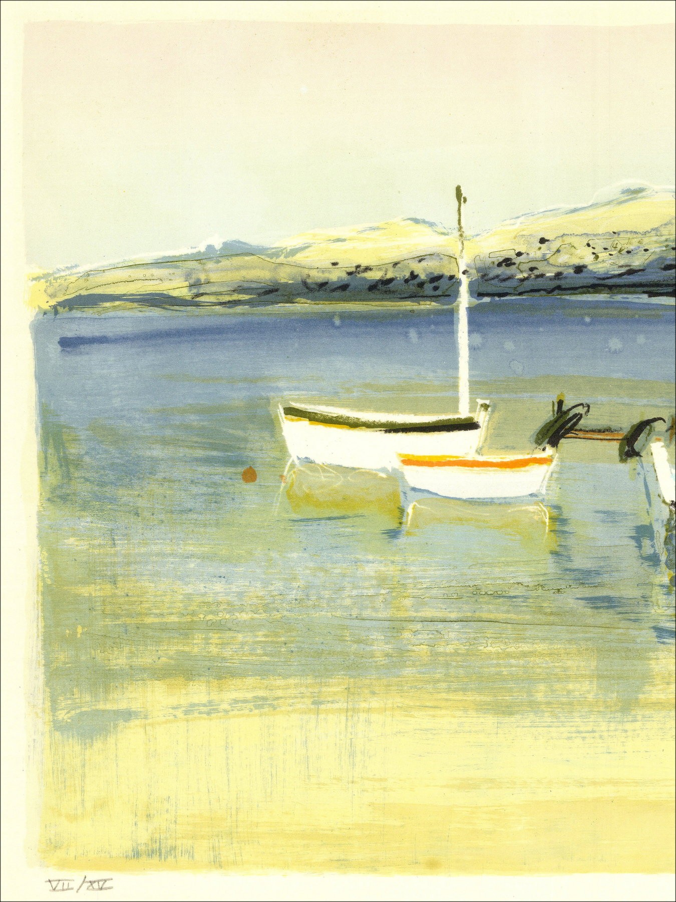 Michel Jouenne – Les Bateaux, lithographie signée