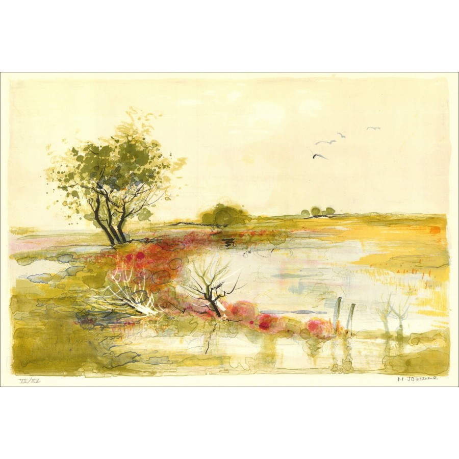 Michel Jouenne – Paysage de Provence, lithographie signée
