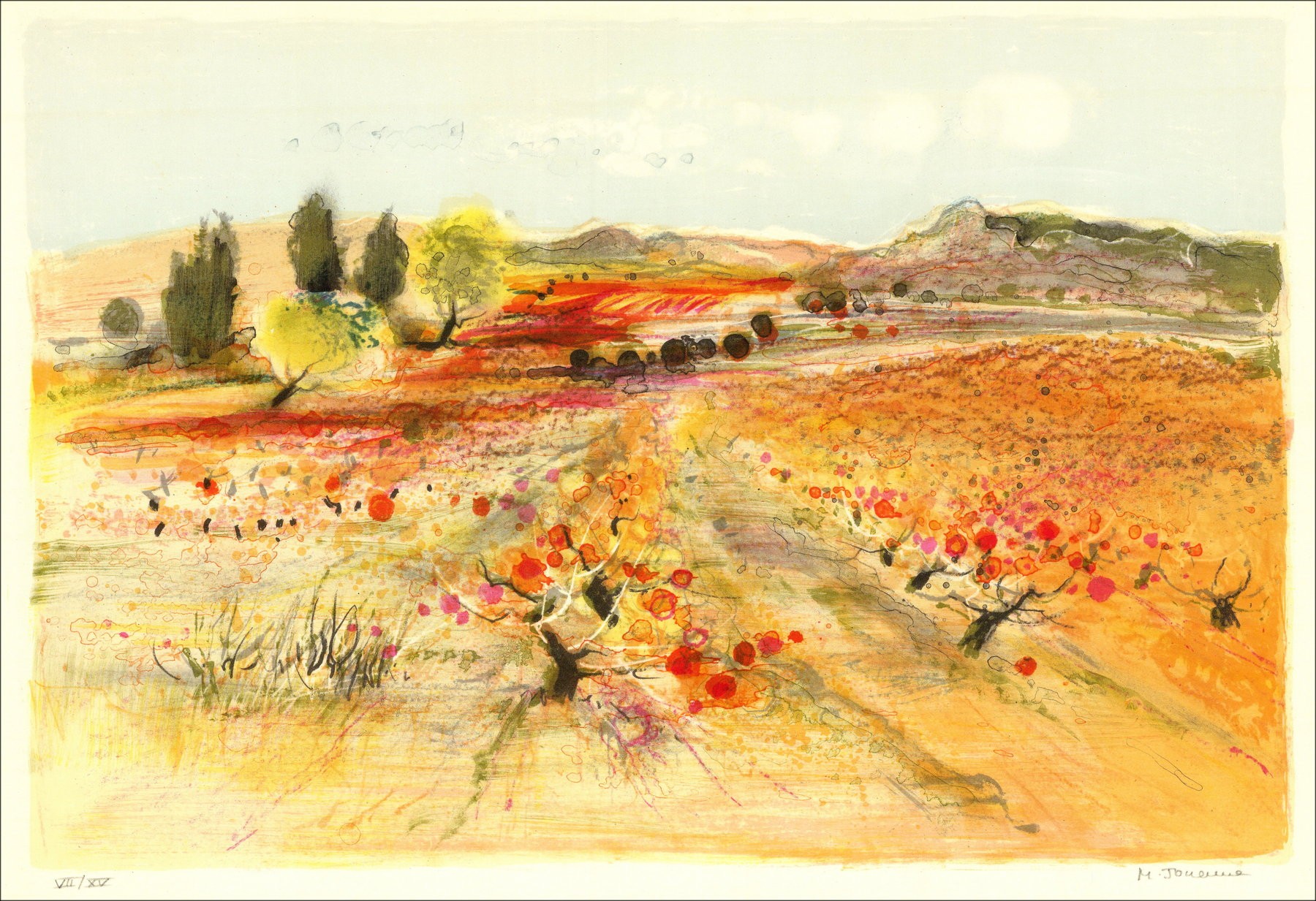 Michel Jouenne – Champ Provençale, lithographie signée